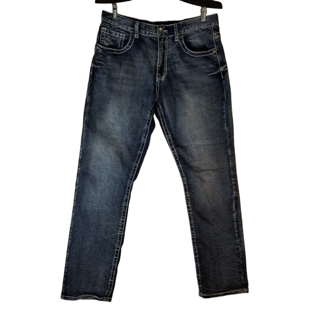 TRUE LUCK Stretch Full Blast Blue Denim Jeans MENS SIZE 34X31